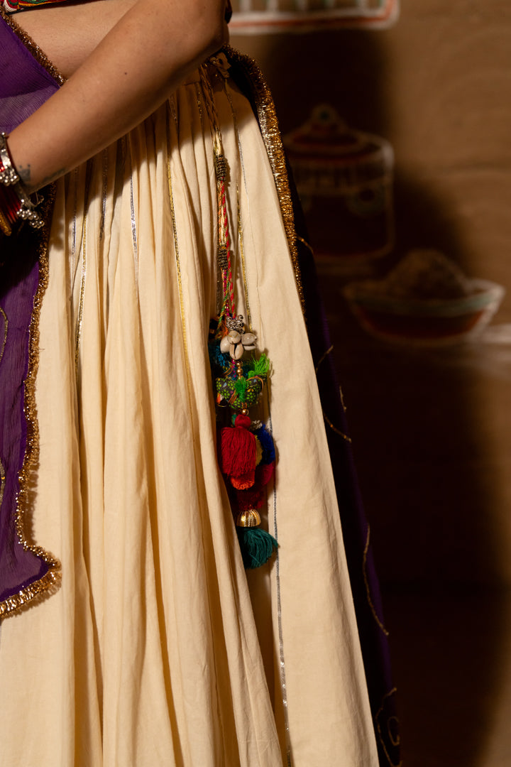 White cotton Navratri skirt  