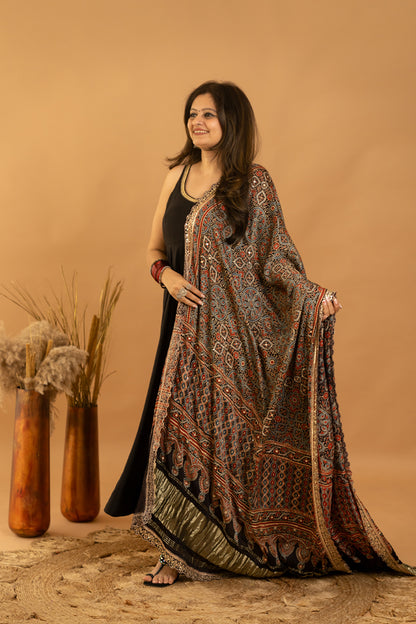 Black Anarkali Set - Anjanase