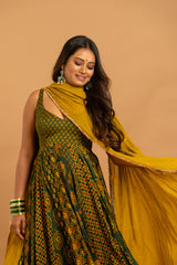Ajrakh Anarkali Set - Anjanase