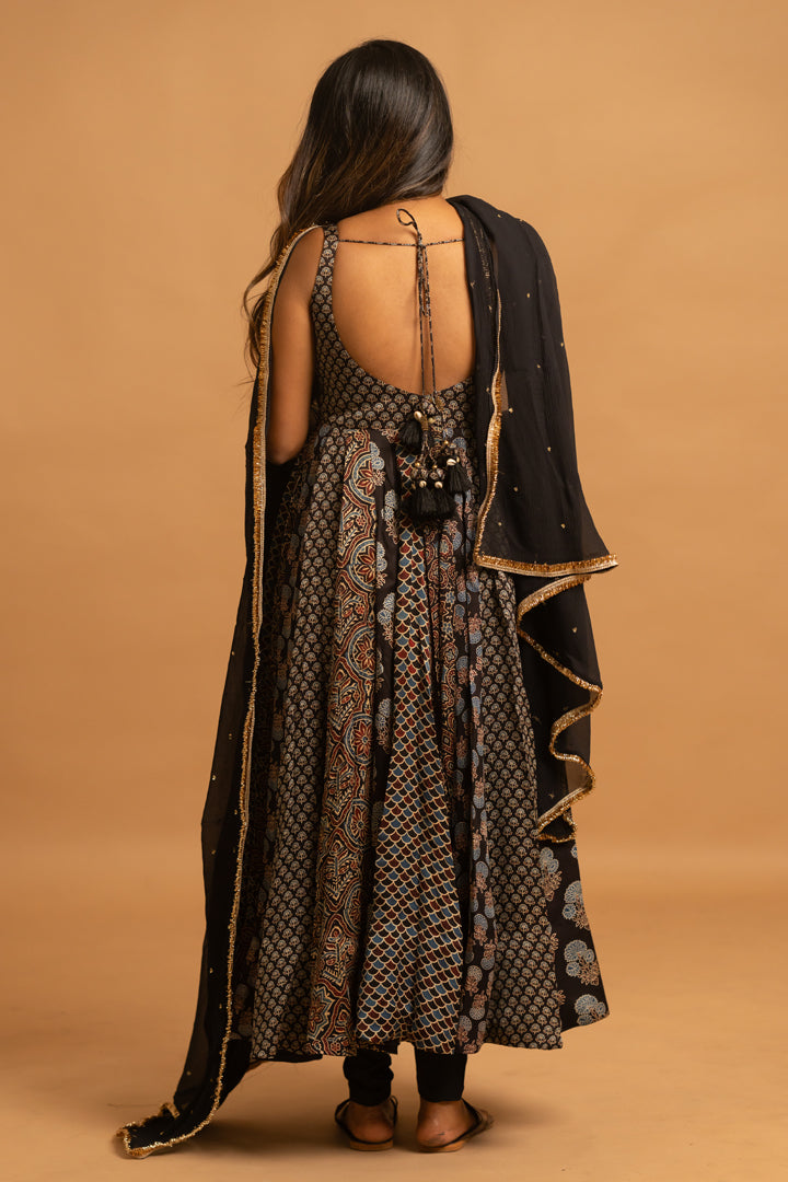 Ajrakh Anarkali Set