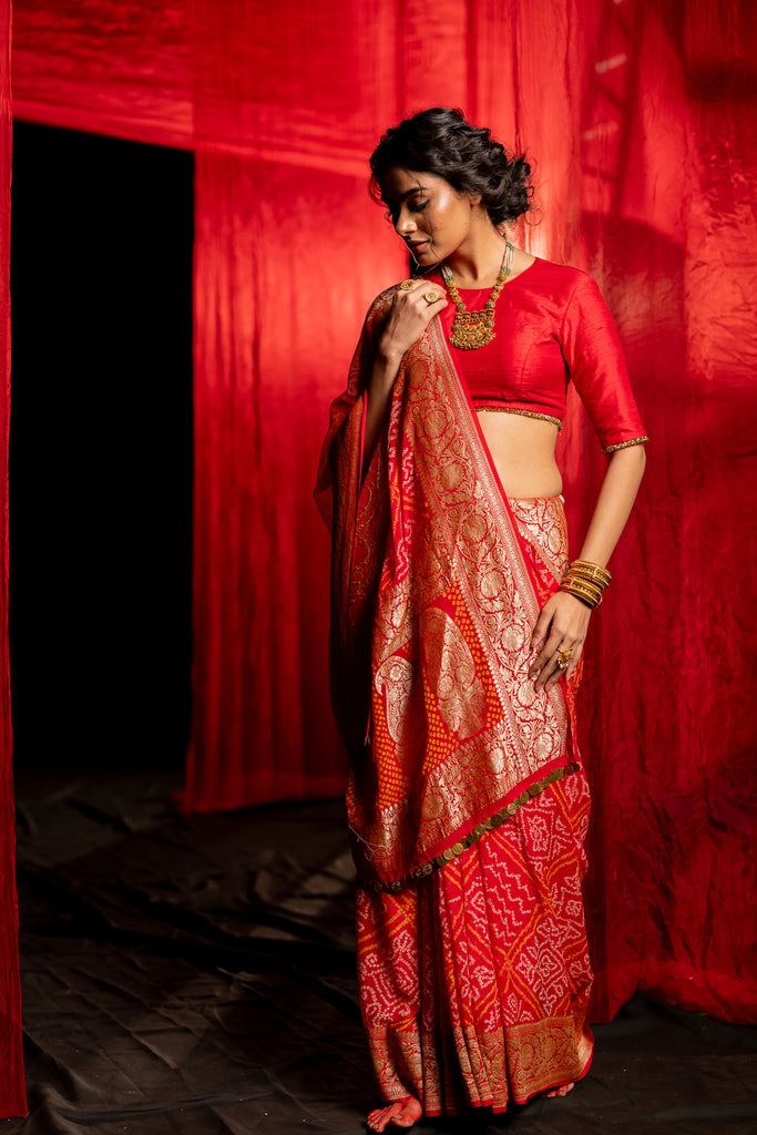 bandhani saree 