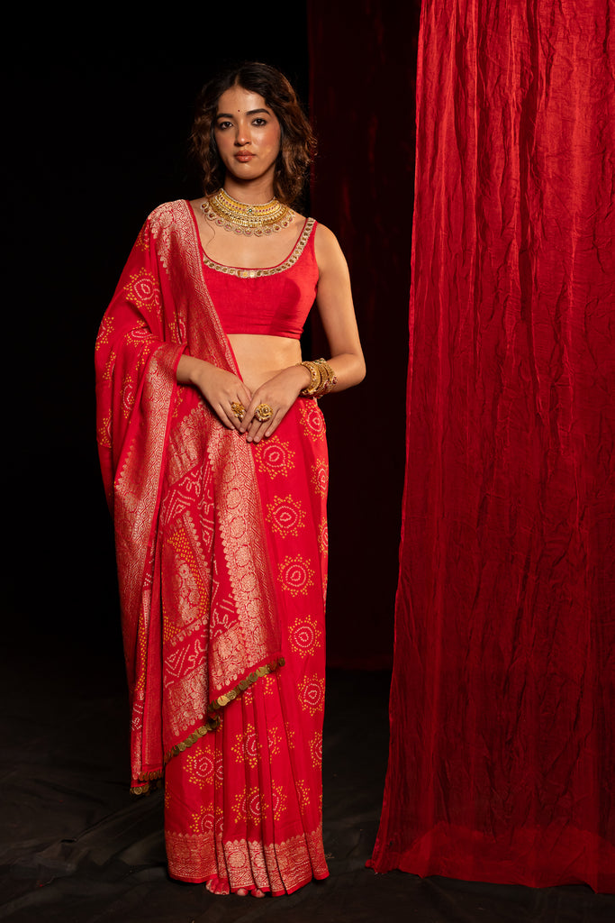 bandhani saree