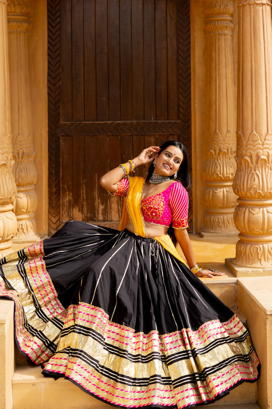 Black Leheriya Skirt