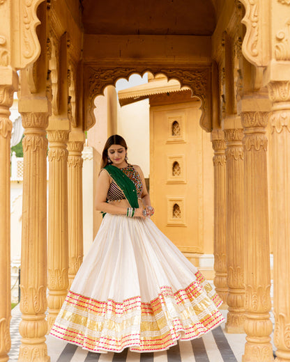 White Leheriya Skirt