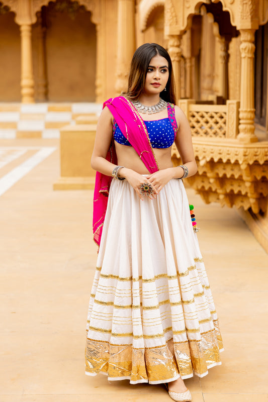 White Gradation Skirt