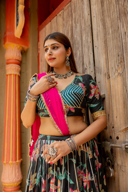 Black Printed Blouse