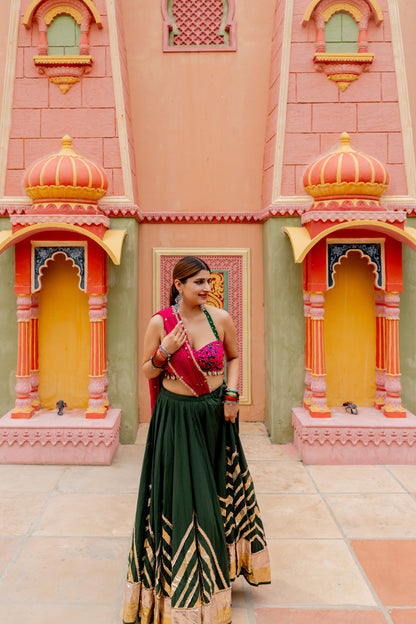 Bottle Green Lehenga Set