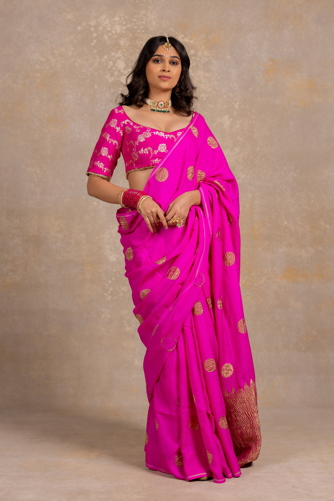Polka dot saree