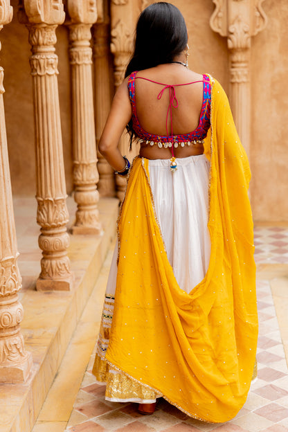 White Gradation Lehenga Set