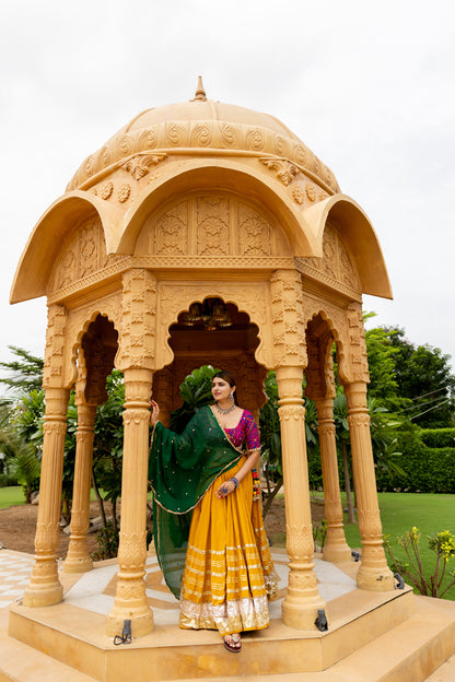 Mustard Gradation Lehenga Set