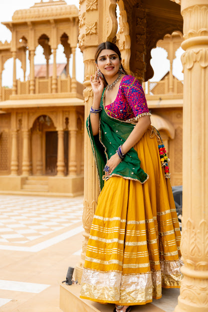 Mustard Gradation Lehenga Set