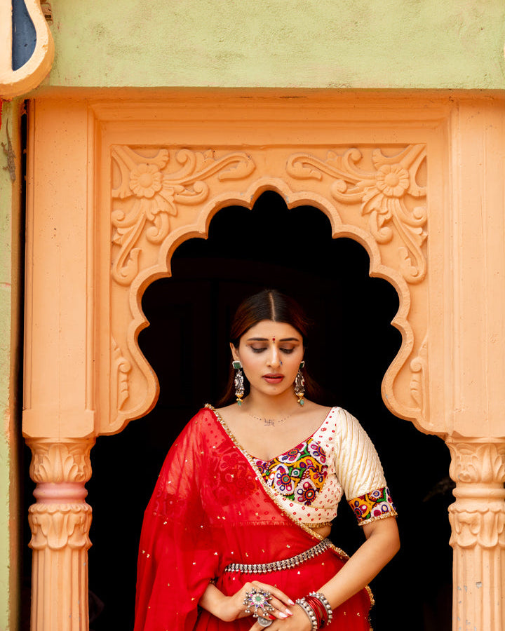 Ivory Bandhani Blouse