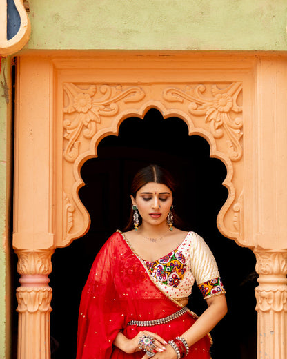 Ivory Bandhani Blouse