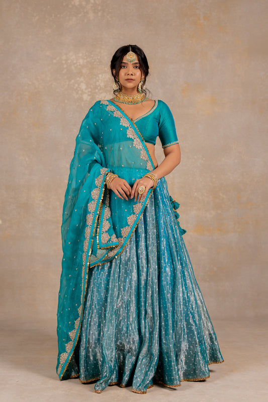 tissue lehenga set