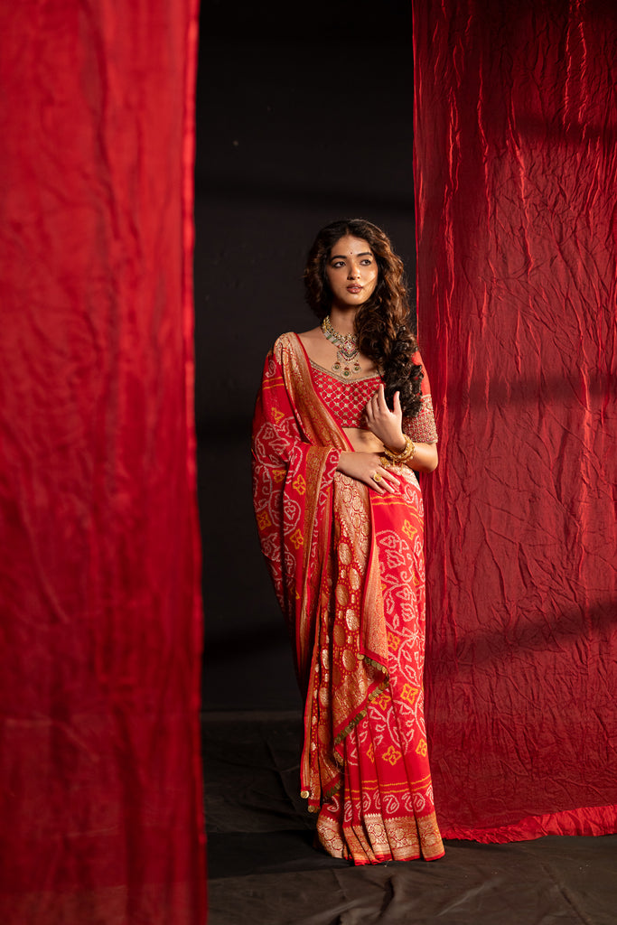 bandhani saree