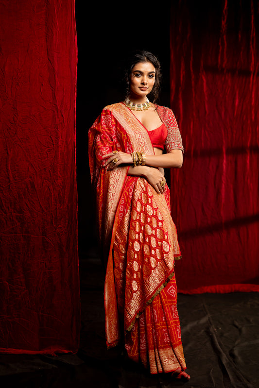 bandhani saree