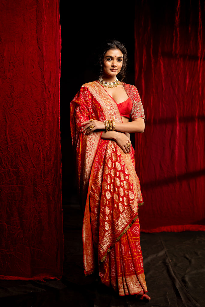 bandhani saree