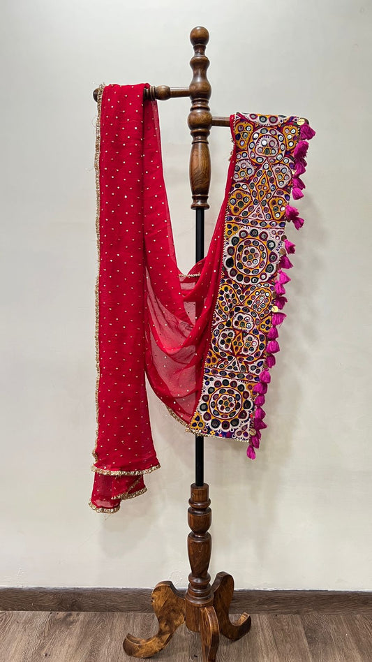 Chiffon With Patchwork Dupatta