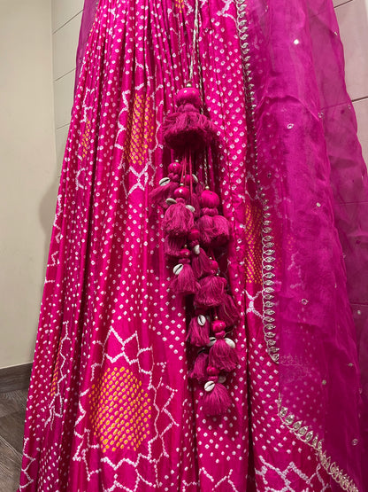 Pink Surajmukhi Lehenga Set