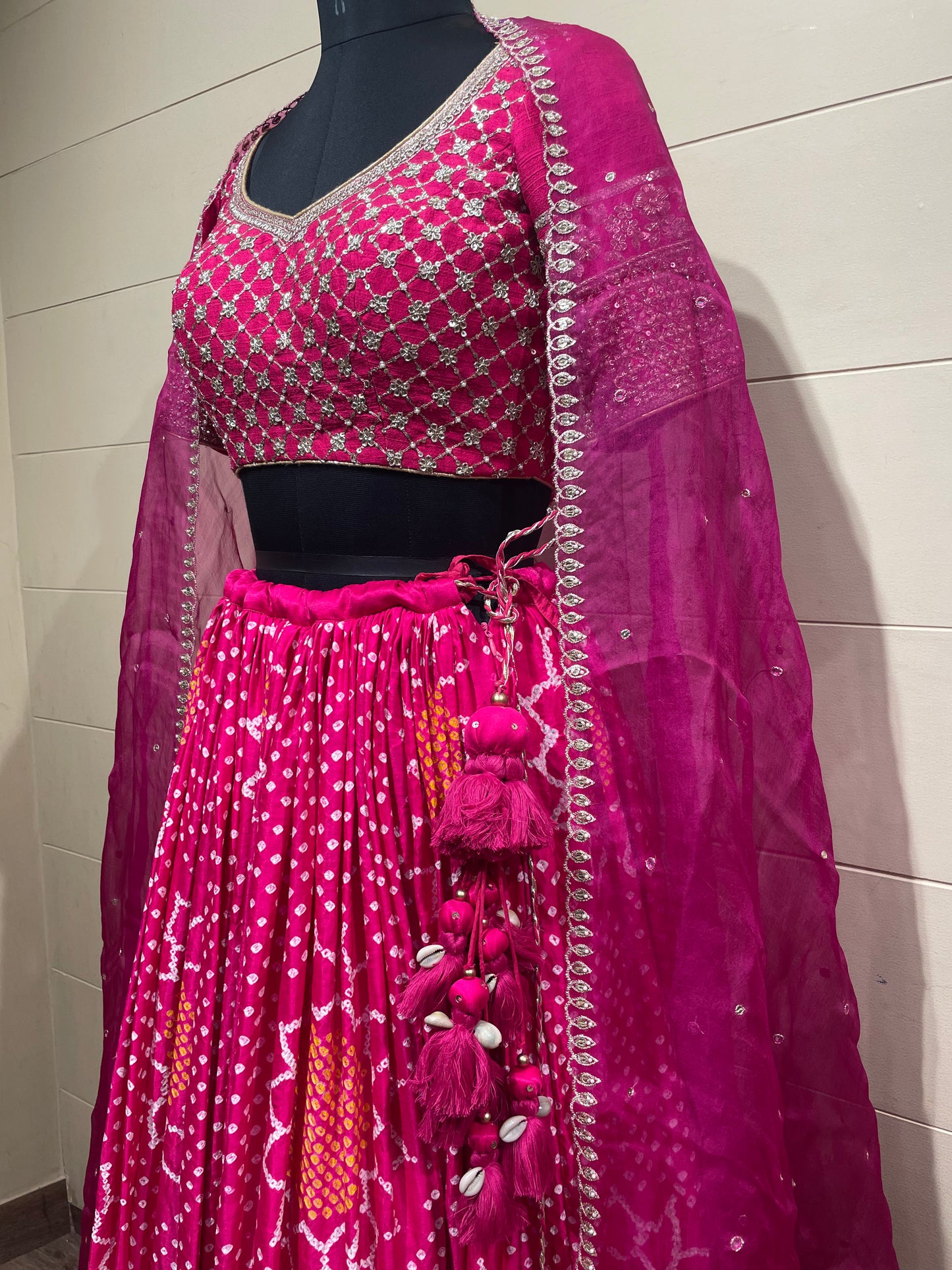 Pink Surajmukhi Lehenga Set
