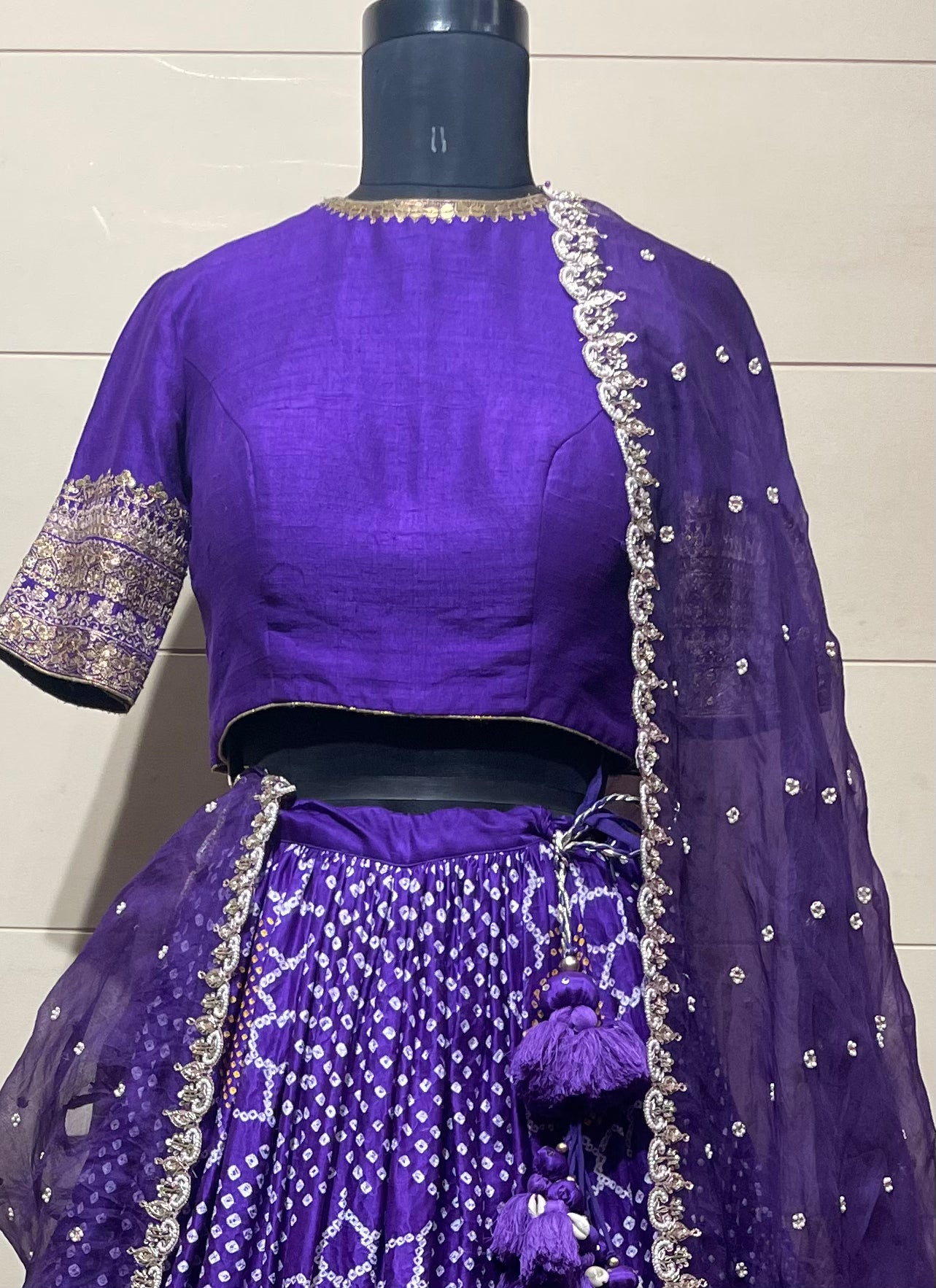 Purple Gaji Surajmukhi Lehenga