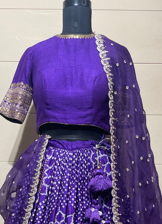 Purple Gaji Surajmukhi Lehenga