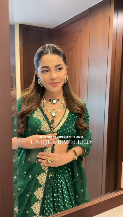 Isha Multani Green Lehenga Set