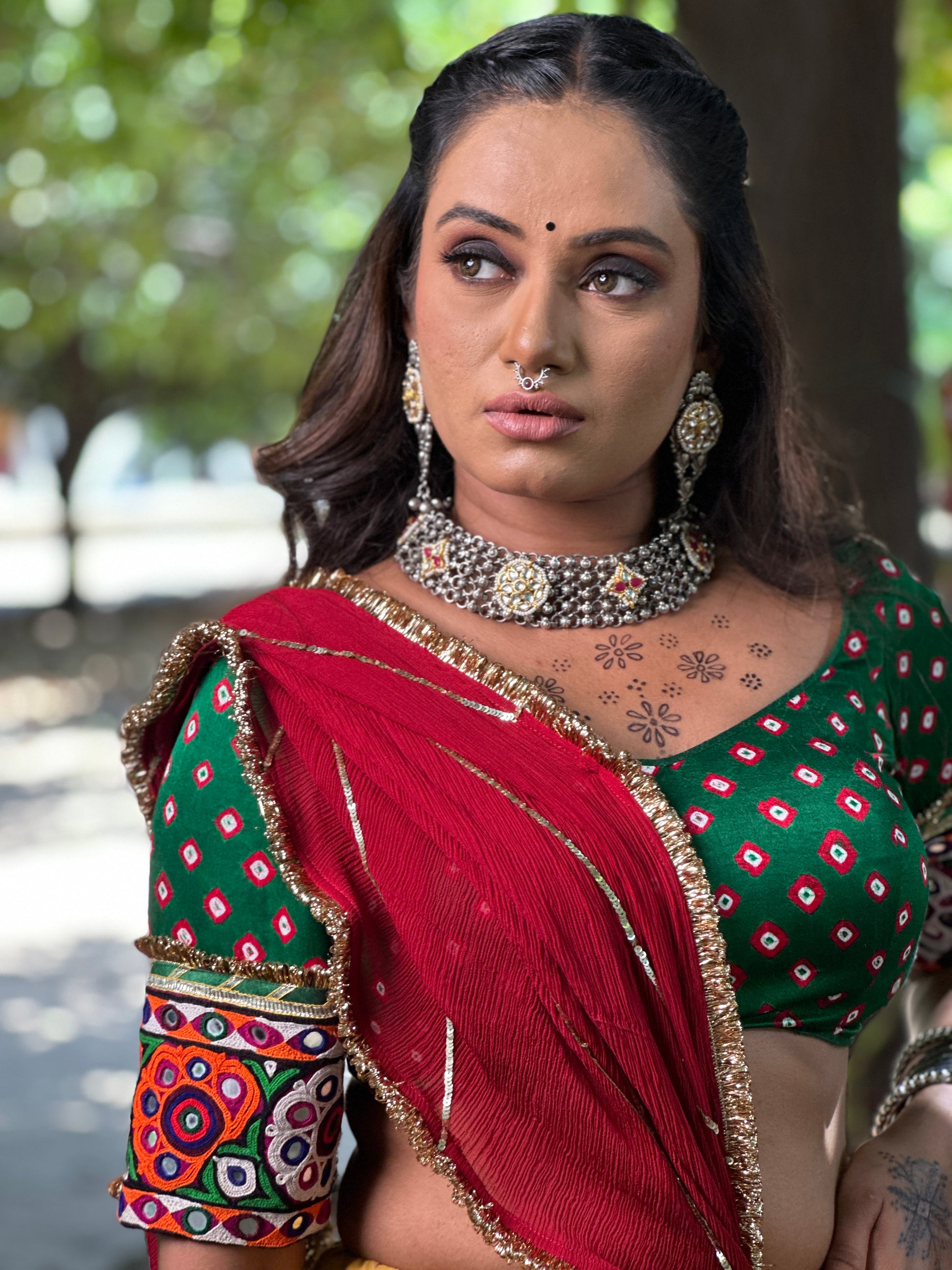 Navratri Green Blouse