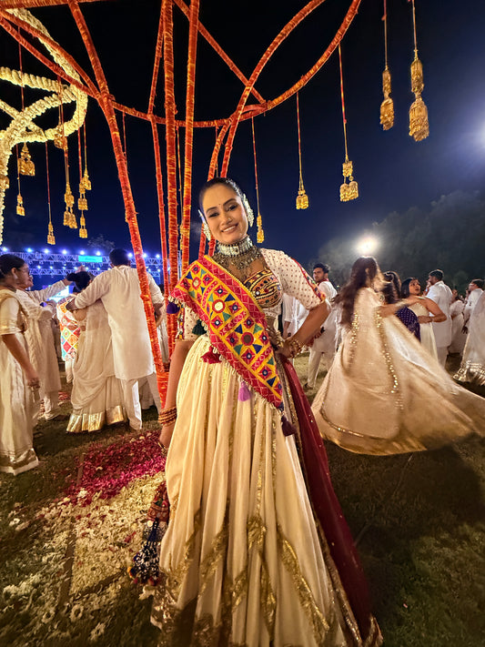 White Cotton Lehenga Set