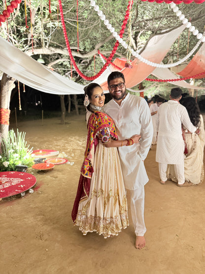White Cotton Lehenga Set