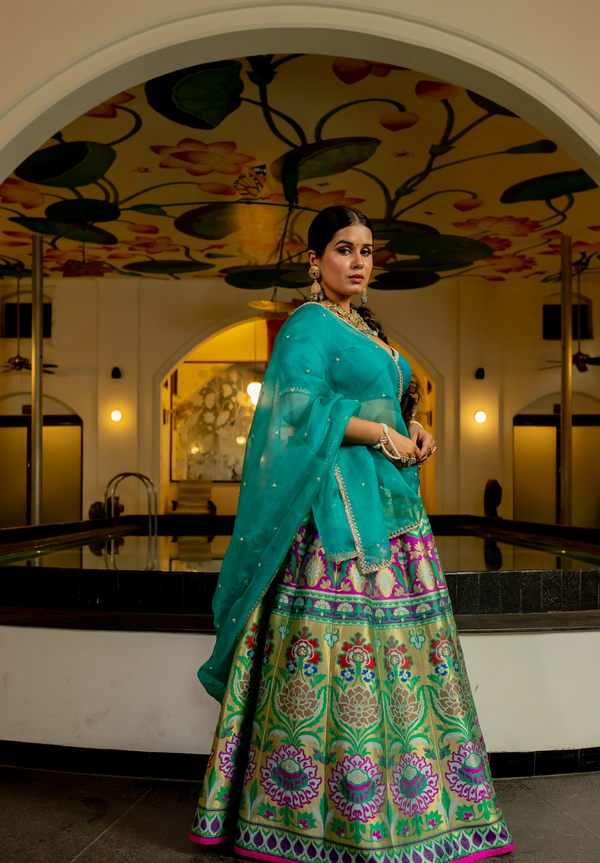 Maharani Firozi Lehenga Set