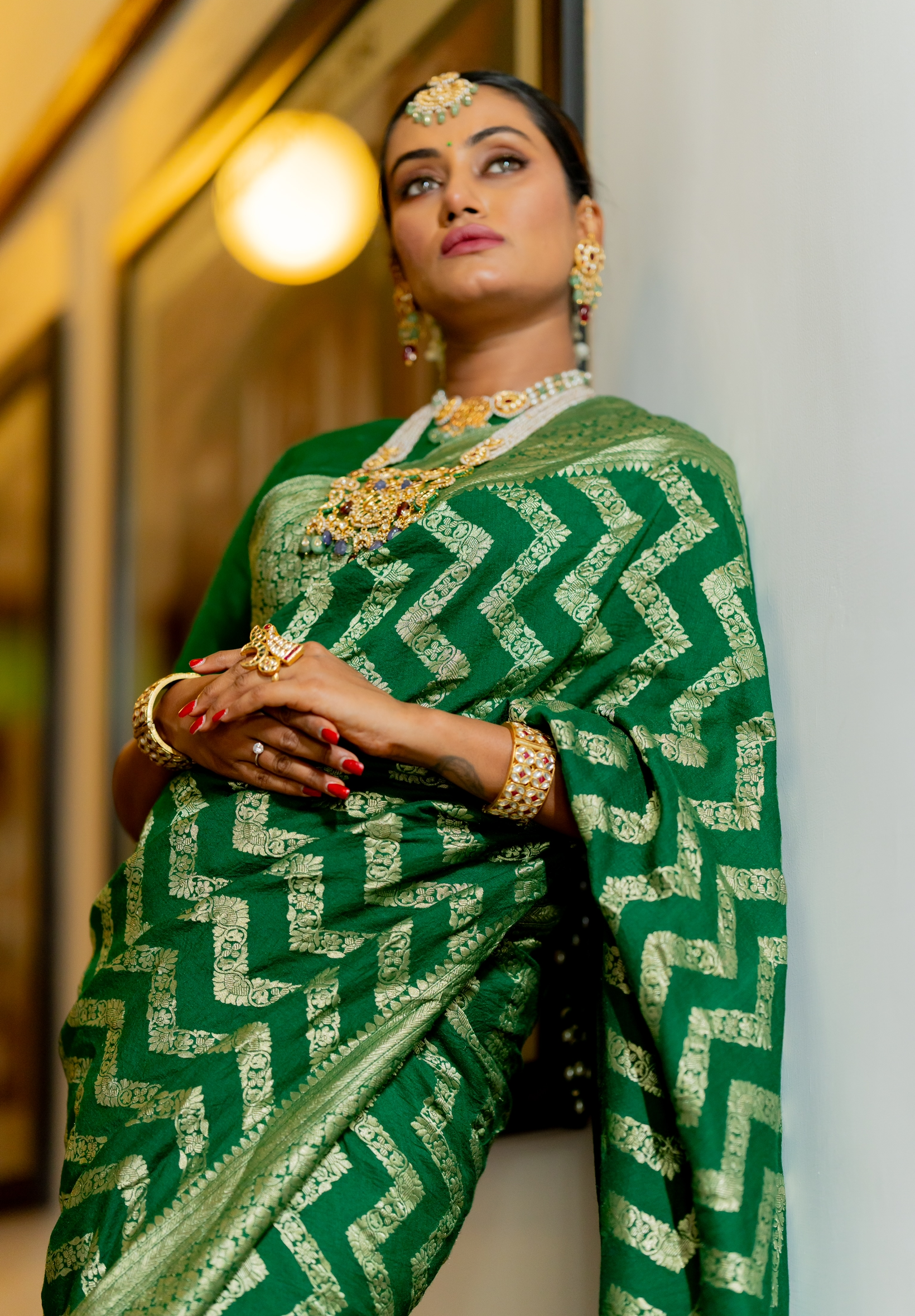 Hariyali Banarasi Saree - Anjanase