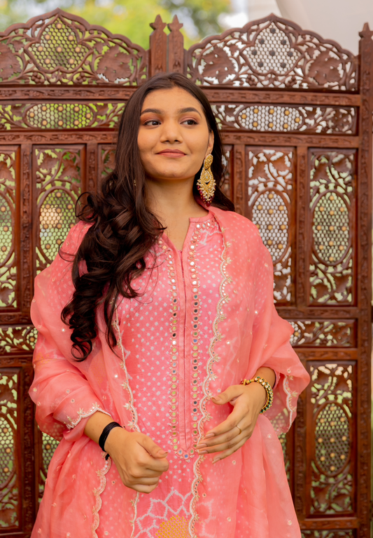 bandhani kurta set