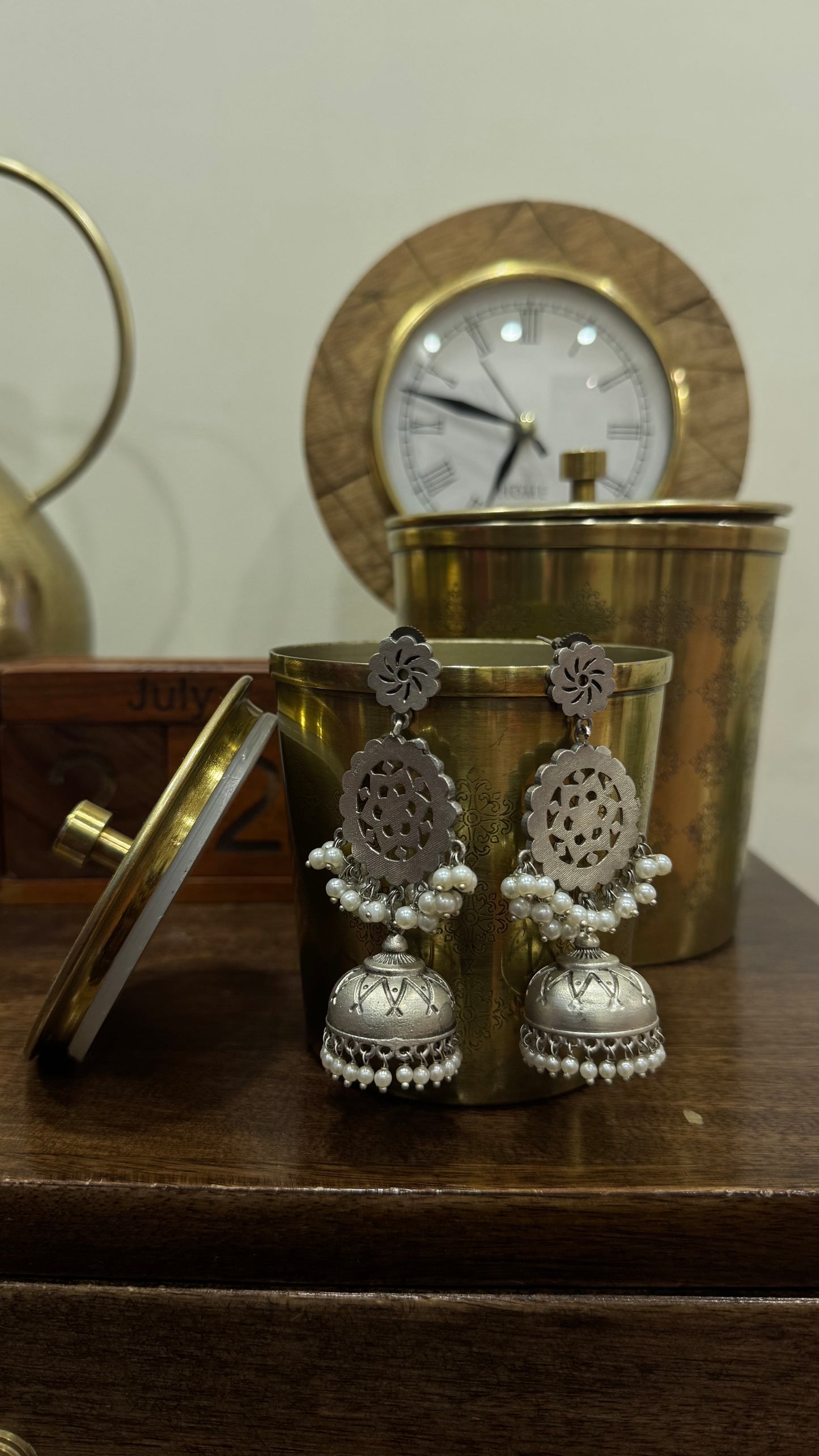 Oxidised Earring