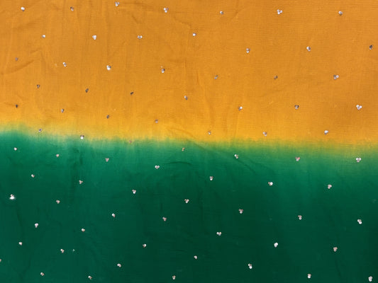 Navratri Green & yellow ombre chiffon dupatta