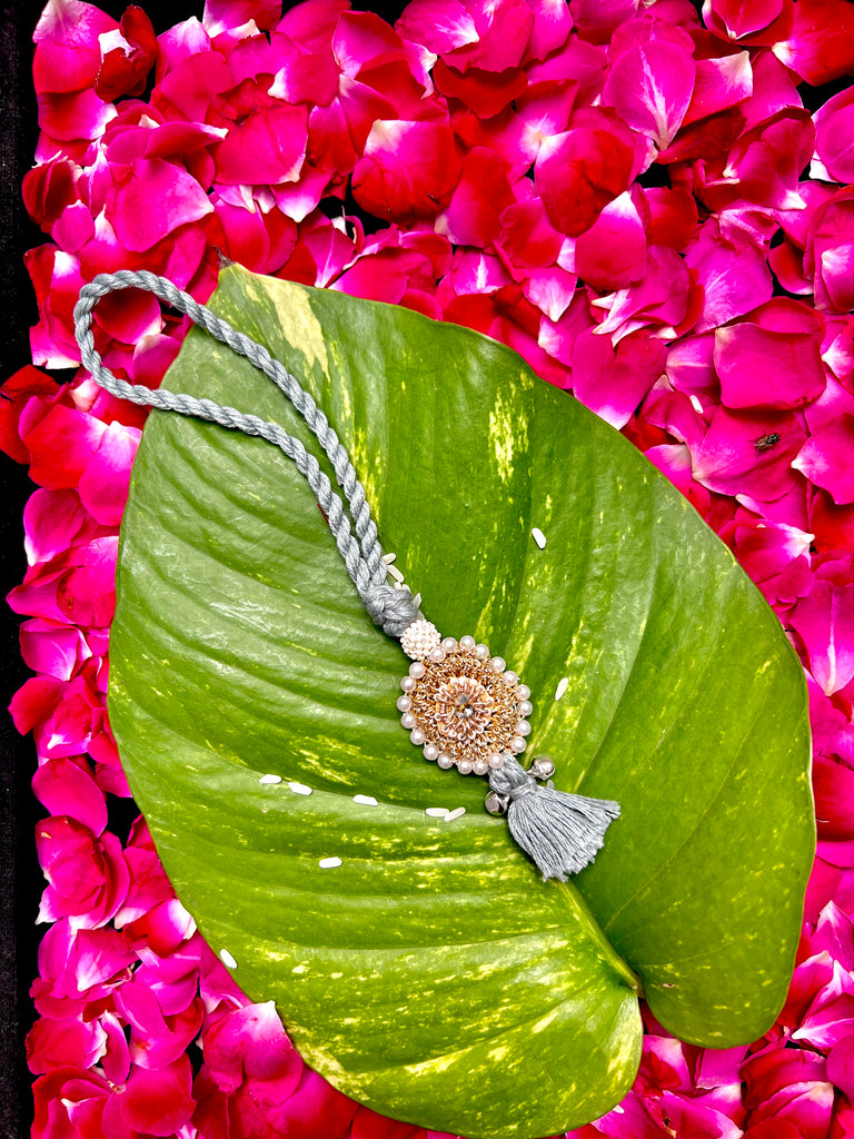 Grey Crochet Bhabhi Rakhi - Anjanase