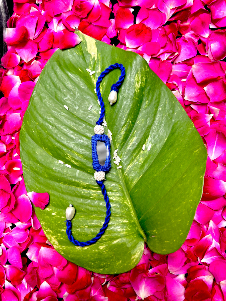 Blue Mirror Rakhi - Anjanase