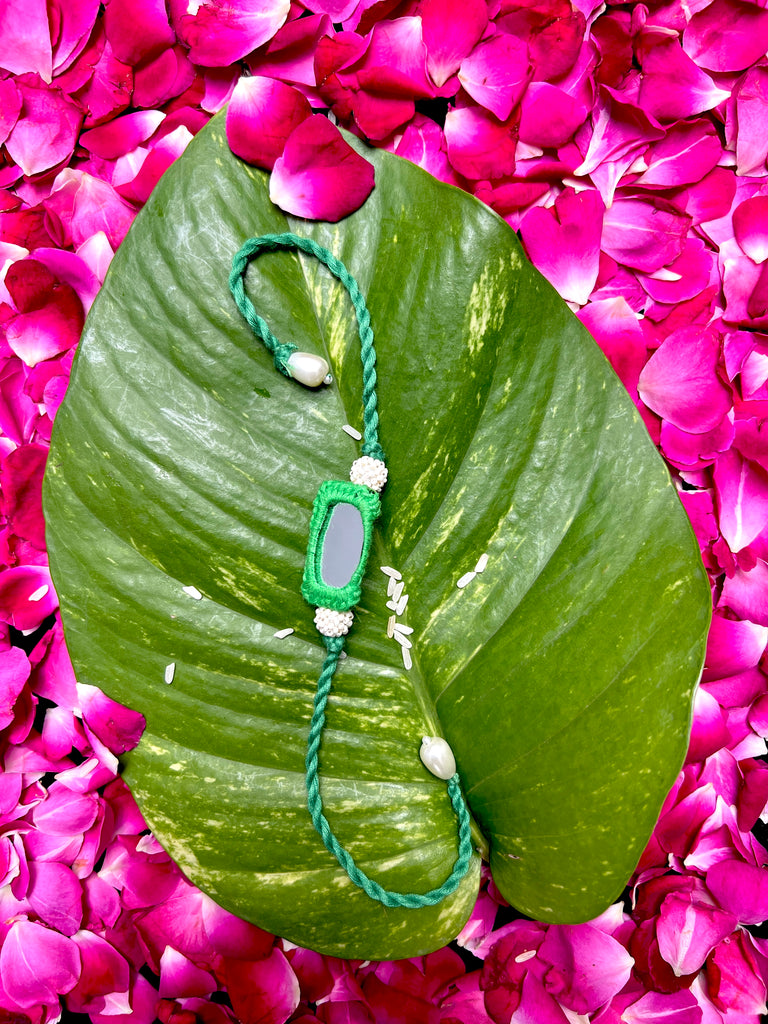 Green Mirror Rakhi - Anjanase
