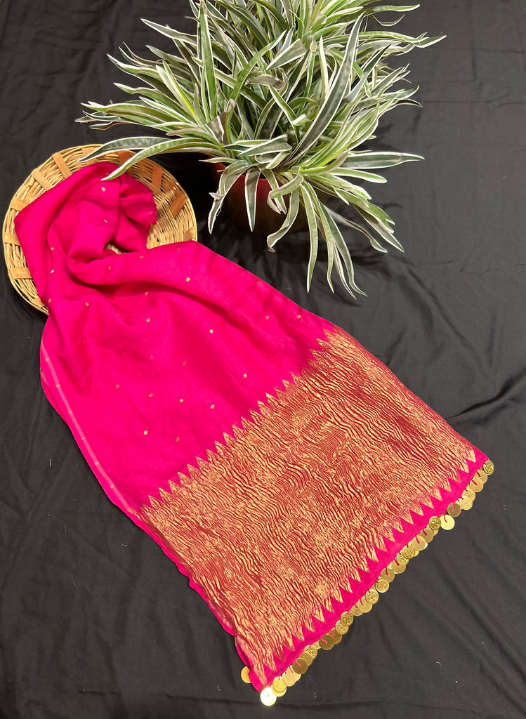Pink Muga Dupatta