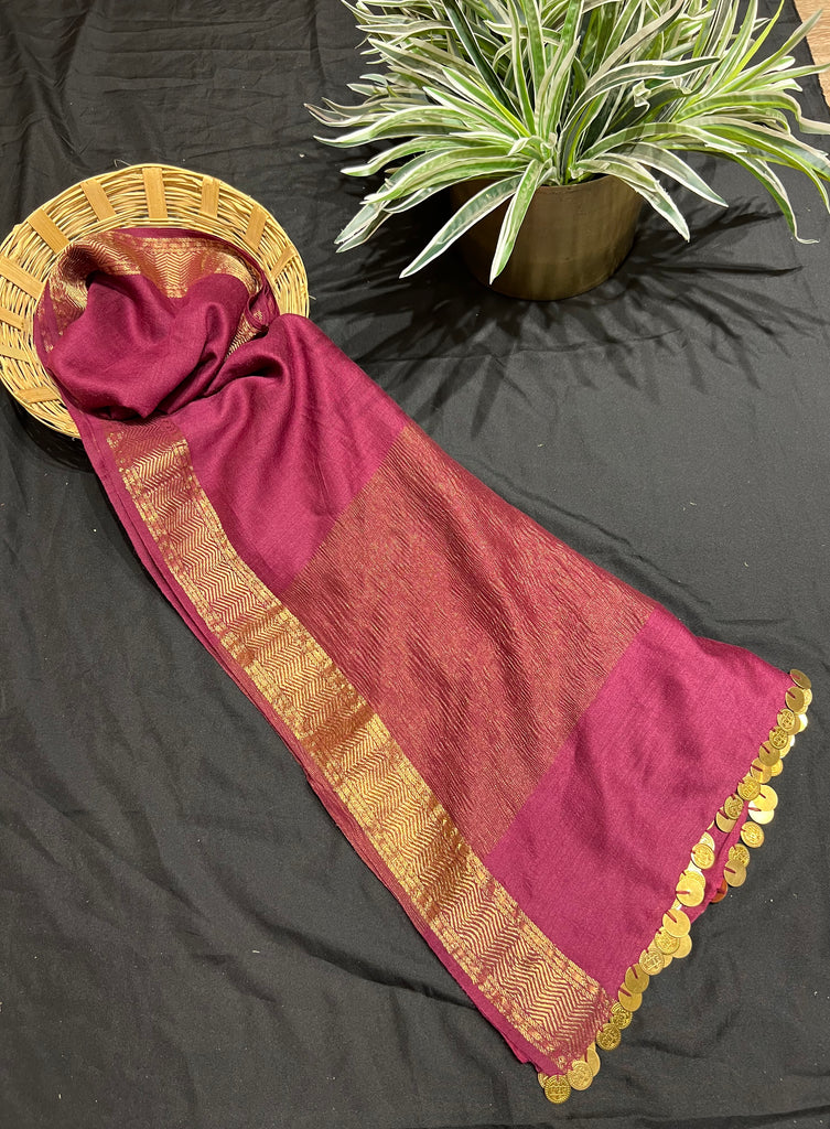 Wine Muga Dupatta