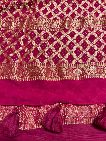 Pink banarasi dupatta