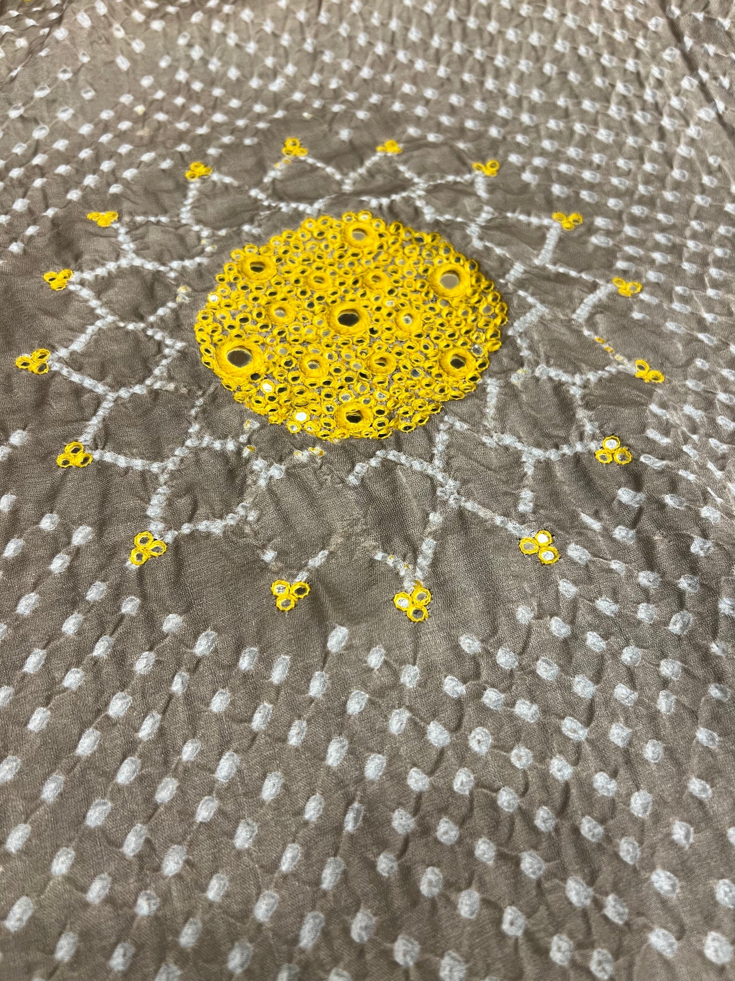 Beige Bandhani Dupatta 