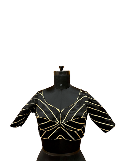 Black Katori Cut Blouse - Anjanase