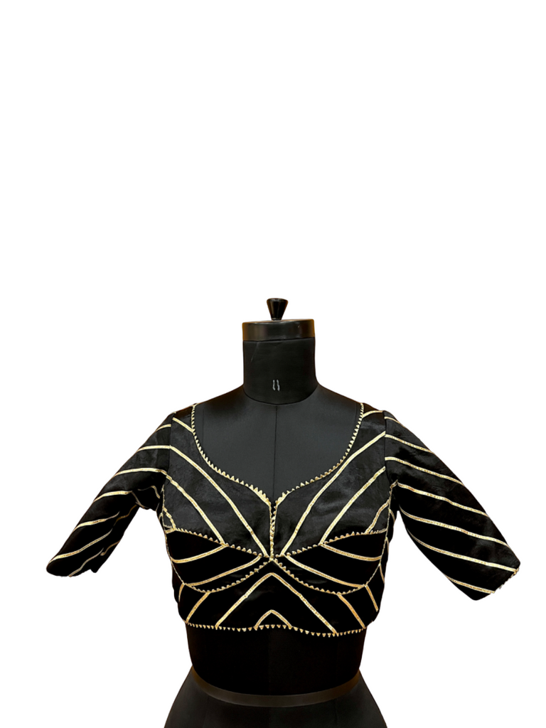 Black Katori Cut Blouse - Anjanase