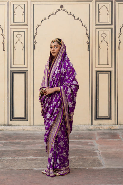 Chandrakala Purple Saree - Anjanase