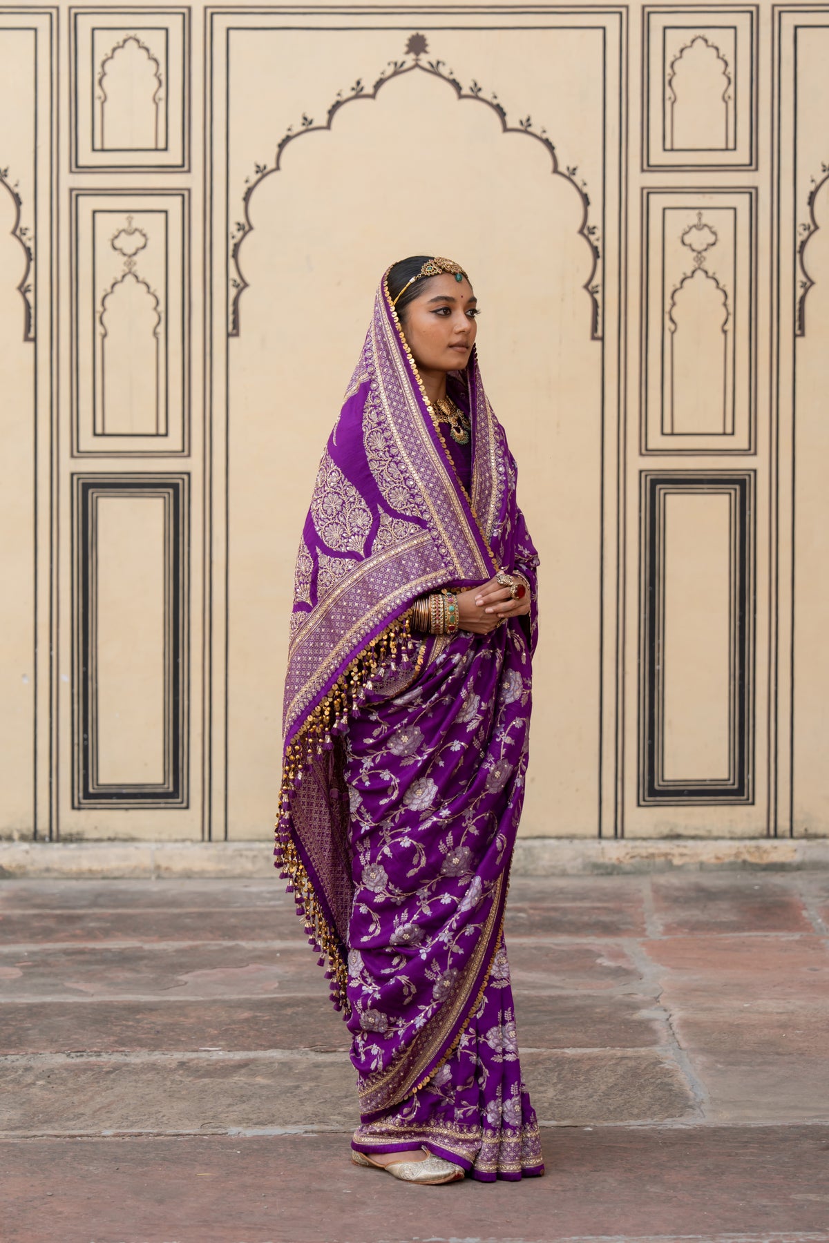 Chandrakala Purple Saree - Anjanase