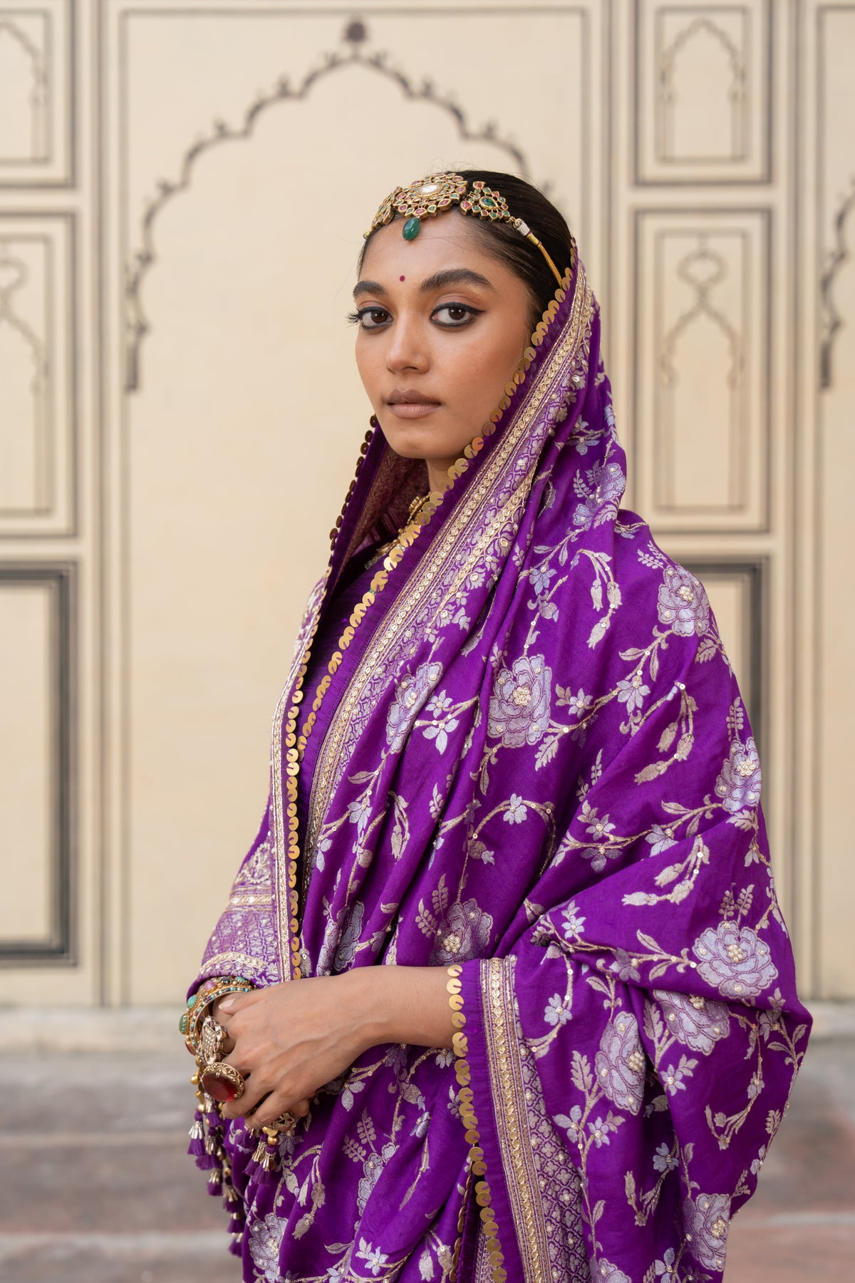 Chandrakala Purple Saree - Anjanase
