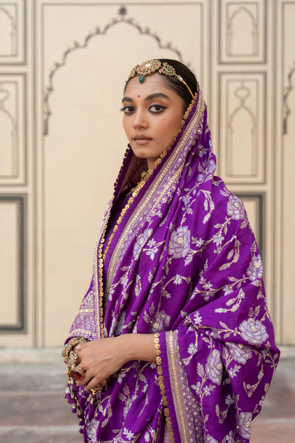 Chandrakala Purple Saree - Anjanase