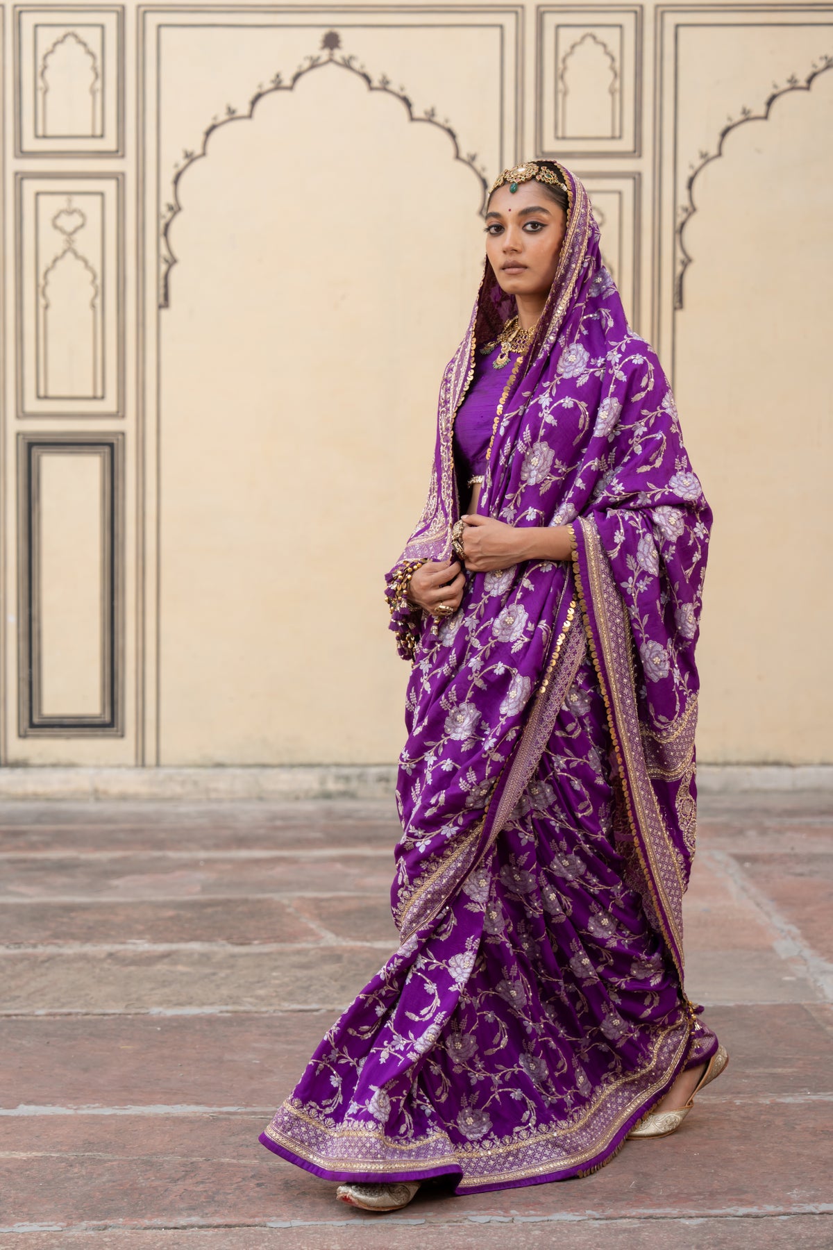 Chandrakala Purple Saree - Anjanase