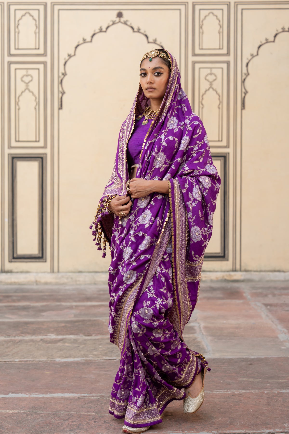 Chandrakala Purple Saree - Anjanase